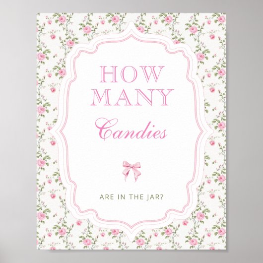 Pink Bow Love Shack Baby Raad hoeveel Snoepjes Poster (Voorkant)
