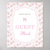 Pink Bow Love Shack Baby shower Gastenboek Sign Poster (Voorkant)
