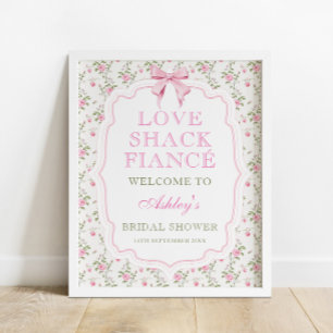 Pink Bow Love Shack Fiance Vrijgezellenfeest Welko Poster