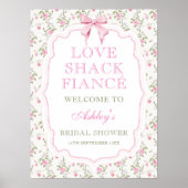 Pink Bow Love Shack Fiance Vrijgezellenfeest Welko Poster (Voorkant)