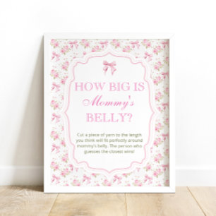 Pink Bow Love Shack Hoe groot is mama's buik Poster