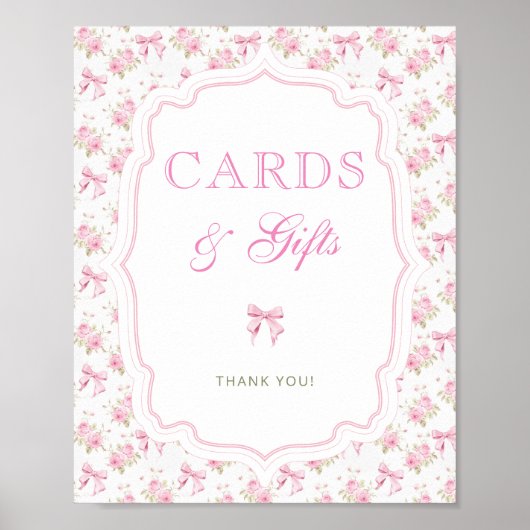 Pink Bow Love Shack Kaarten en geschenken Poster (Voorkant)