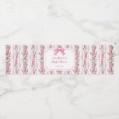 Pink Bow Love Shack Vrijgezellenfeest Waterfles Etiket (Enkel label)