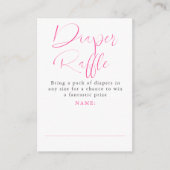 Pink Bow Luier Raffle Ticket Kaarten (Voorkant)