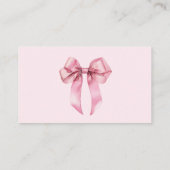 Pink Bow Luier verloting ticket Informatiekaartje (Achterkant)