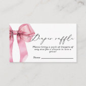 Pink Bow Luier verloting ticket Informatiekaartje (Voorkant)