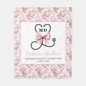 Pink Bow MD Afstuderen Fleece Deken (Voorkant)