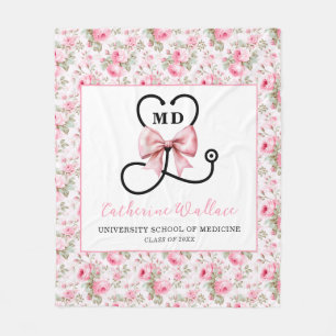 Pink Bow MD Afstuderen Fleece Deken