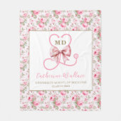Pink Bow Med School Afstuderen Fleece Deken (Voorkant)
