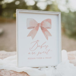Pink Bow Meisje Baby shower Baby's zijn Sweet Sign Poster