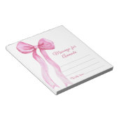 Pink Bow meisje verjaardag tijd capsule bericht Notitieblok (Schuin)
