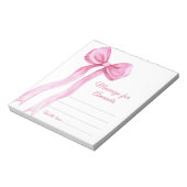 Pink Bow meisje verjaardag tijd capsule bericht Notitieblok (Linkerzijde)