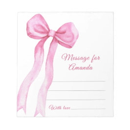 Pink Bow meisje verjaardag tijd capsule bericht Notitieblok