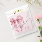 Pink Bow meisjesverjaardag Dank u Bedankzakje (Gezegeld)
