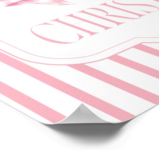 Pink Bow Merry Christmas Holiday Poster (Hoek)