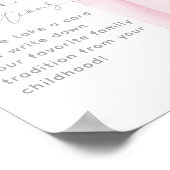 Pink Bow Minimal Girl Baby shower familietraditie Poster (Hoek)