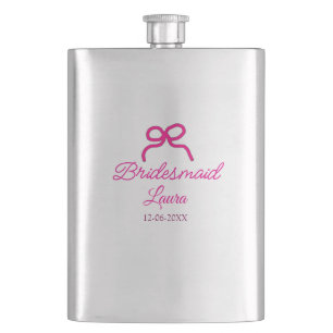 PINK BOW minimaladd naam bruidsmeisje cadeau jaar Flacon