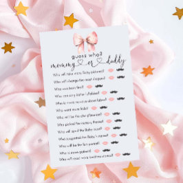 Pink Bow Minimalistisch Baby shower "Guess Who" sp