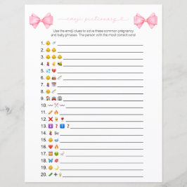 Pink Bow Modern Emoji Baby shower spel