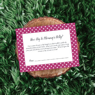Pink Bow Mom's Belly Size Douche Spel Informatiekaartje