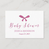 Pink Bow Mom's Belly Size Douche Spel Informatiekaartje (Achterkant)