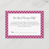 Pink Bow Mom's Belly Size Douche Spel Informatiekaartje (Voorkant)