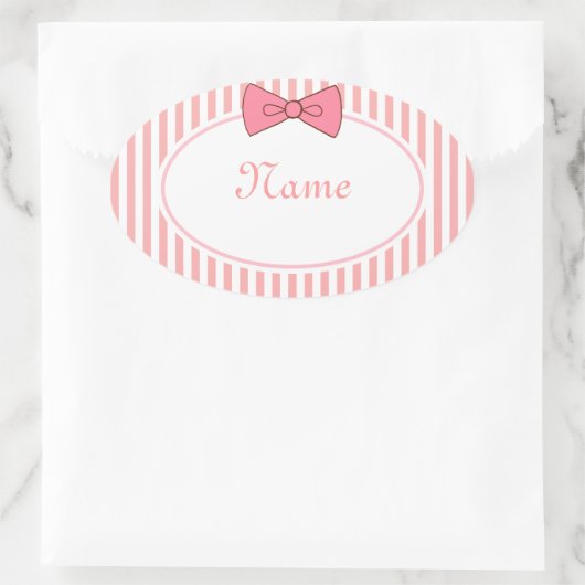 Pink Bow Name Stickers (Tas)