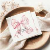 Pink Bow Napkins, Coquette Bow Cocktail Napkin Servet