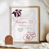 Pink Bow Nurse Afstuderen voorschrijfteken Poster