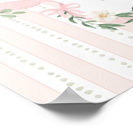 Pink Bow One Silly Goose 1st Birthday Welcome Poster (Hoek)