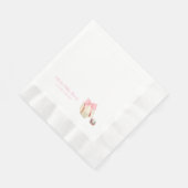 Pink Bow Pacifier Baseball Sport Girl Baby Shower Servet (Hoek)