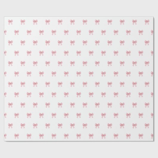 Pink Bow Pattern Birthday Party Hats Cadeaupapier (Vlak)
