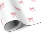 Pink Bow Pattern Birthday Party Hats Cadeaupapier (Rol Hoek)