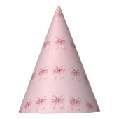 Pink Bow Pattern Birthday Party Hats Feesthoedjes (Voorkant)