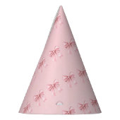 Pink Bow Pattern Birthday Party Hats Feesthoedjes (Links)
