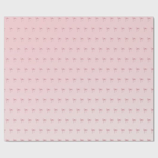 Pink Bow Pattern Gift Wrapping Paper Cadeaupapier (Vlak)