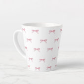Pink Bow Pattern Latte Mok (Linkerhoek)