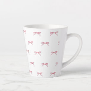 Pink Bow Pattern Latte Mok