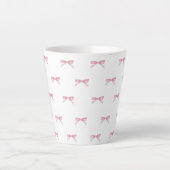 Pink Bow Pattern Latte Mok (Voorkant)