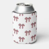 Pink Bow Pattern Pastel Modern Party Accessory Blikjeskoeler (Blikje Achterkant)