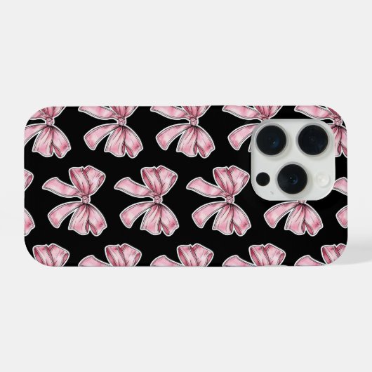 Pink Bow Pattern Phone Case iPhone Hoesje (Achterkant horizontaal)