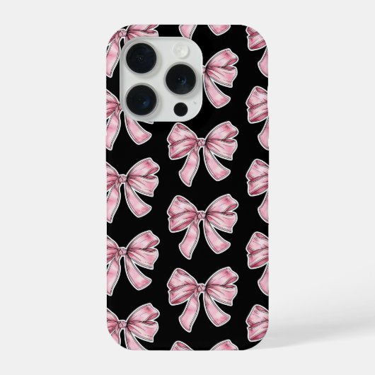 Pink Bow Pattern Phone Case iPhone Hoesje (Achterkant)