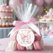 Pink Bow Pearls Quinceañera Bedankt Sticker