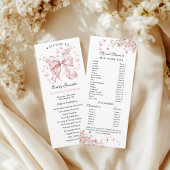 Pink Bow Pearls Quinceañera Evenementen Programmakaart