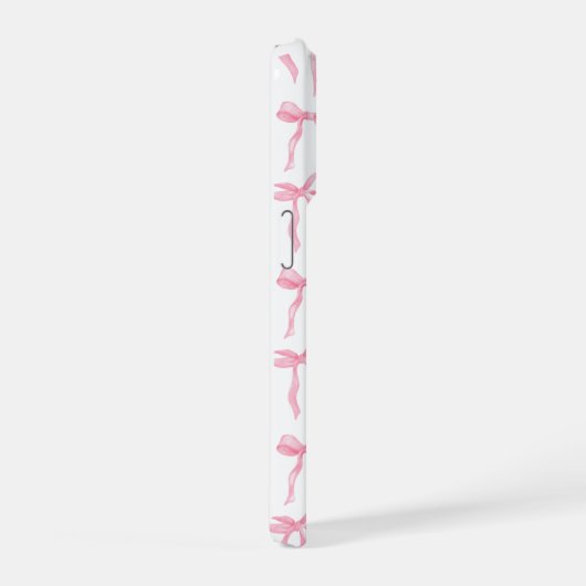Pink Bow Phone Case – Chic Black & Blush Pattern iPhone Hoesje (Rechterkant)