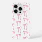 Pink Bow Phone Case – Chic Black & Blush Pattern iPhone Hoesje (Achterkant)