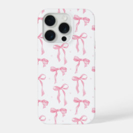 Pink Bow Phone Case – Chic Black & Blush Pattern iPhone 15 Pro Case
