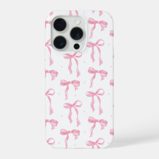 Pink Bow Phone Case – Chic Black & Blush Pattern iPhone 15 Pro Case