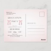 Pink Bow Photo Grad Party Graduation Invitation Briefkaart (Achterkant)