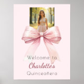 Pink bow photo Quinceanera welcome Poster (Voorkant)